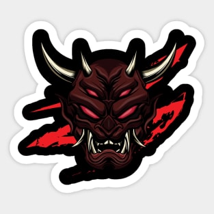 Devil Oni Mask Sticker